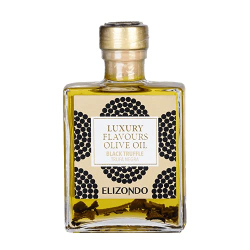 Elizondo Aceite de trufa con trufa real, negro, aceite de oliva con trufa, trufa de verano, trufa negra, Tuber Aestivum, 200 ml