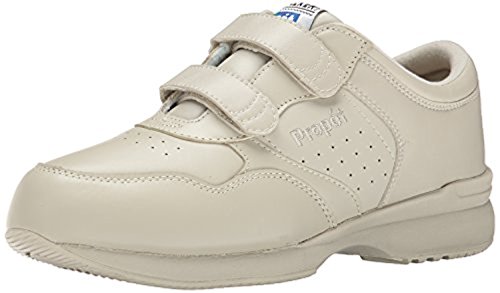 Propet Men's LifeWalker Strap Shoe Sport White 9.5 X (3E) & Oxy Cleaner Bundle