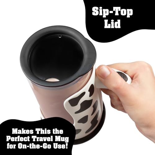 Hog Wild Moo Mixer Supreme Chocolate Milk Mixer - 16 Oz Cup + No Spill Sip Lid & Easy To Clean Detachable Base Mixes Powder/Syrup - Dishwasher Safe & Portable - Great Christmas Gift for Kids & Adults - Thumbnail 5