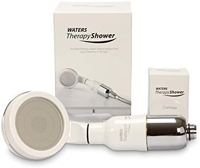 Waters Therapy Shower Filter Head Faucet Tap Kit. ION Filter Shower Head + Filter + TWO FREE Catridges with Collagen, Vitamin C and Aroma Therapy.