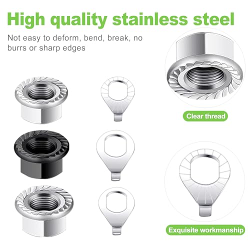 image for CeroDimo 24PCS Bike Axle Nut and Safety Washer Kit, M8 M9.5 M10 Bicycl