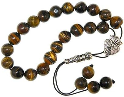 n9TE - Greek Style Loose Strung Worry Beads 10mm Tiger Eye Gemstone Beads Handmade by Jeannieparnell