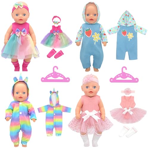 Baby Puppe Kleidung Kompatibel mit Baby neu geboren Kleidung 12-14 Zoll...