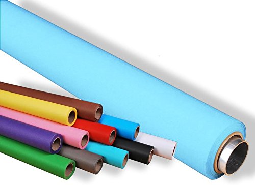 moderntex Hintergrundkarton, 11m lang x 2m breit hellblau 160g/m² Papierhintergrund
