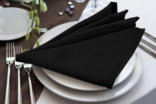 Image of Kitchen Napkin 100% Cotton Pack of 25 (15 X 25 Inches) Dinner Napkins with Hemmed Edges,Cloth Napkins for Wedding,Parties,Hotels-Charcoal