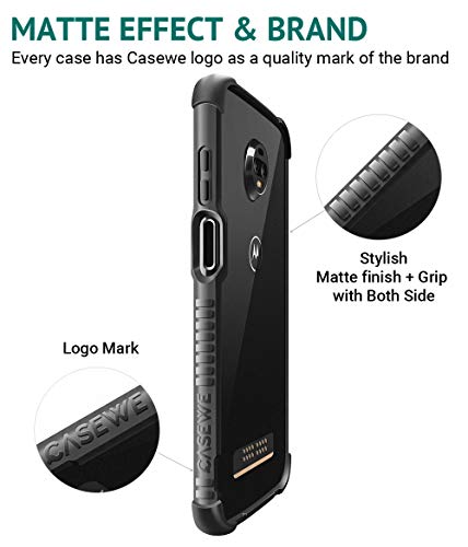 Casewe - Motorola Moto Z3 / Z3 Play Protective Flexible Bumper Case Cover/Compatible With Moto Mods - All Matte Black #TOP4
