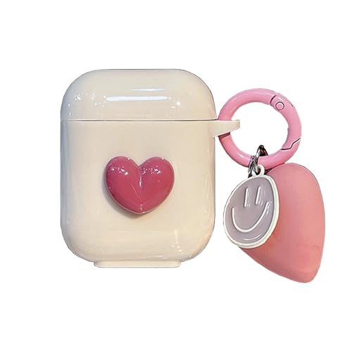 HAMACOD AirPods 2 / 1 (��1���� ��2����) �P�[�X �J�o�[ �[�d�P�[�X 3D �n�[�g�^ �V���v�� �y���_���g ������� �ی�P�[�X �ϏՌ� �t���S�n ����~�� �h�o ���� �n�[�g�^ �X�}�C���[�t�F�C�X AirPods ��2���� �p