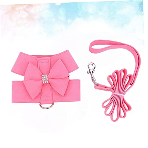 TEHAUX 1 Conjunto Arnês e Coleira Para Cães Pequenos e Fofos Corda De Tração Arnês Para Cães Pequeno