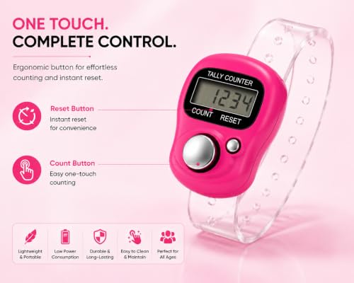 Image of Digital Finger Counter, Pack of 1 | Mini Digital Tally Counter Finger Ring, Electronic Chanting Count Machine