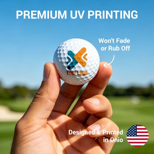 Image of Personalized Golf Gifts for Men, Custom Text or Logo Golf Ball, Golf Lovers | Fuuny Golfballs, Customized Gift for Christmas, Wedding, Golfers, Dads, Boyfriend, Groomsmen, Retirement