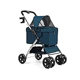 Pet Trolley,Pet Trolley for Dog Buggy Pet Roadster - Dog Pram Rain Cover with Rear Side Entry,...