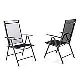 2 leichte Alu-Klappstühle im modernen Design, die sich platzsparend verstauen lassen