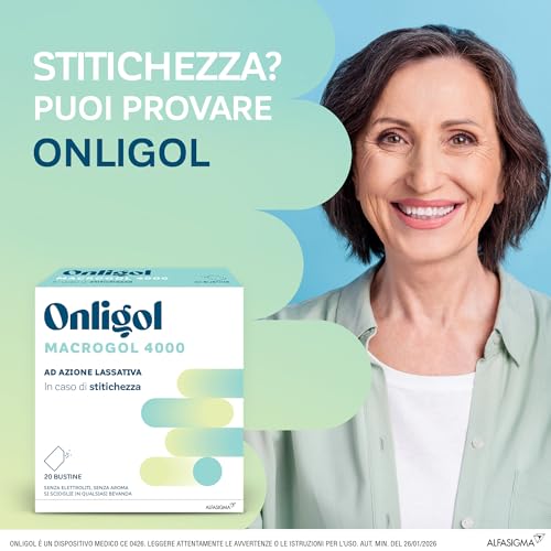 Seconda immagine Onligol Lassativo Macrogol 4000, 20 Bustine da 10g
