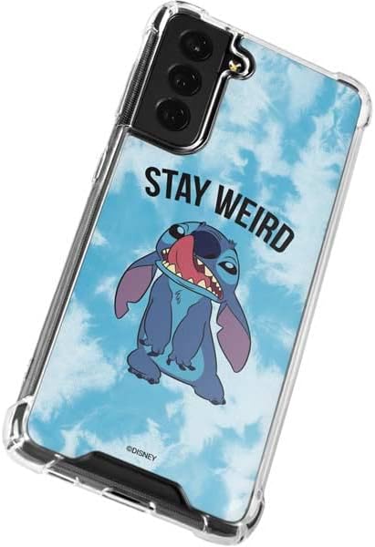 Skinit Clear Phone Case Compatible with Galaxy S22 - Officially Licensed Disney Lilo and Stitch Stay Weird Design
