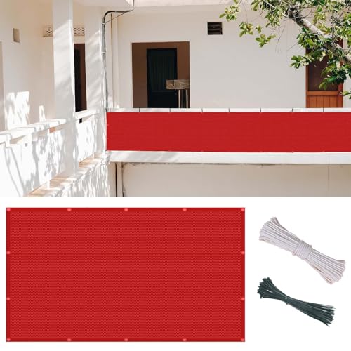 Balcony Privacy Screen 55 x 300 cm HDPE, Sun Protection and 