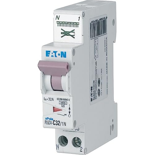 Disjoncteur Eaton PLGC4-C32/1N boîtier blanc haute durabilité pour tableau résidentiel