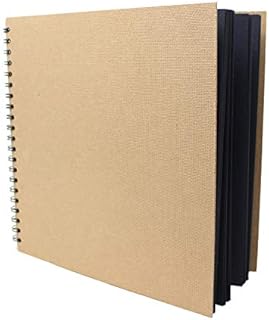 Artway Enviro Spiral Bound Black Card Square Sketchbook. 30 Pages/60 Sides of Heavyweight Recycled 270gsm Black Paper / Card