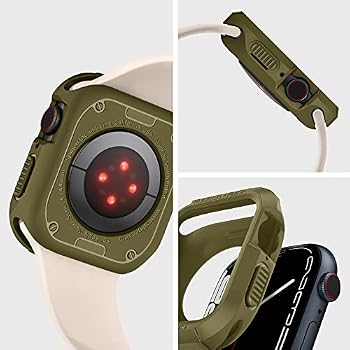 Rugged Armor Case for Apple Watch Series 7/6/SE/5/4 (45mm/44mm)  [Colour:Green]: Smartwatch Replacement Bands: Amazon.com.au