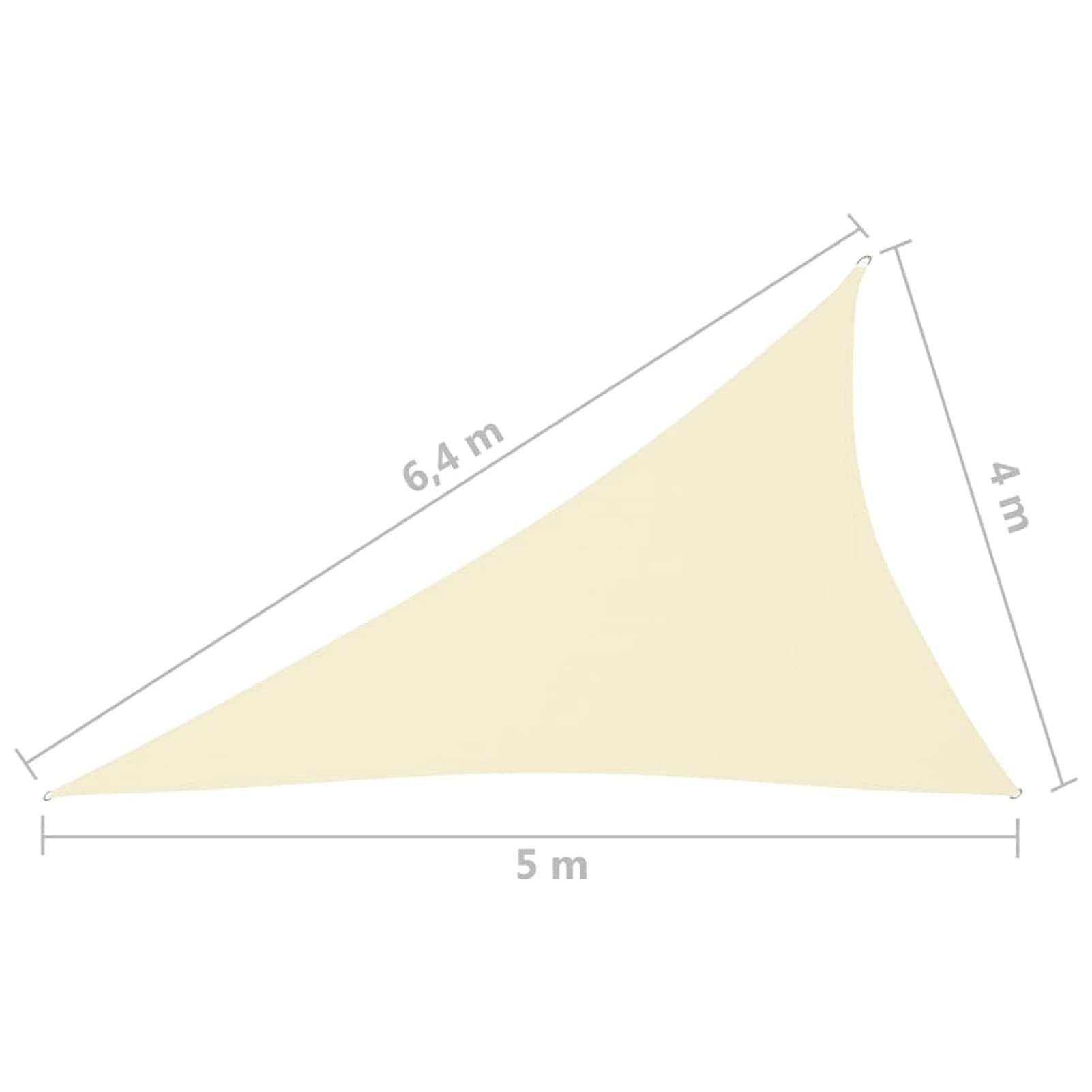 Tidyard Tenda Parasole Vela Parasole in Tela Oxford, Triangolare 4x5x6,4 m, Vela Ombreggiante/Tende da Sole per Esterno, Protezione Raggi UV, Tende a Vela per Terrazzo Balcone Giardino Piscina, Crema