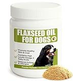 Flaxseed Oil Powder for Dogs – Skin & Coat Supplement for Itchy, Dry Skin – Natural Alternative to Fish Oil – Supports Shiny Coat, Healthy Digestion & Allergy Relief