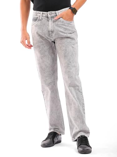 Image of The Indian Garage Co Men Vintage Straight Fit Solid Mid-Rise Jeans