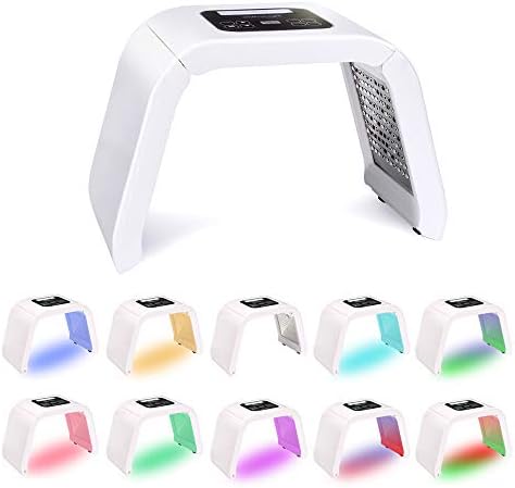 7 Color Led Face Light-Therapy Mask Skin Tightening Beauty Machine For Back Acne Anti-Aging Pore Photon Face Beauty Salon Equipment Neck Light Mask Skin Rejuvenation With Protective Eye Glasses-