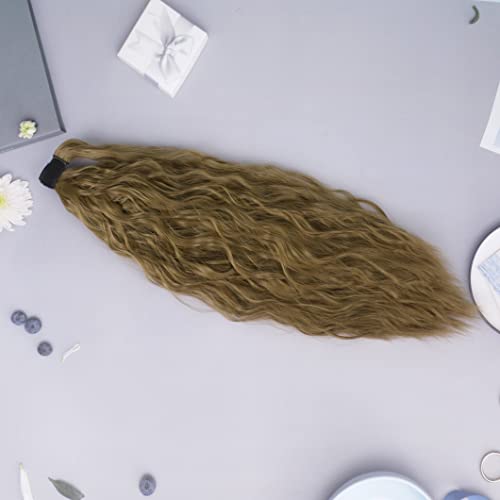 Lyorusi Curly Wavy Ponytail Hair Extension Long Corn Wave Ponytail Hairpieces Magic Paste Heat Resistant Synthetic Hairpiece For Women(27#) #TOP1