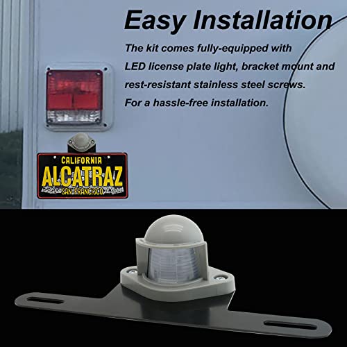 Duntuo Led License Plate Light [+Bracket Mount] Number Plate Lamp Trailer Light Waterproof 12V/24V Dc License Tag Lights For Rv Trucks Utv Atv Trailer Boat Lorry #TOP3