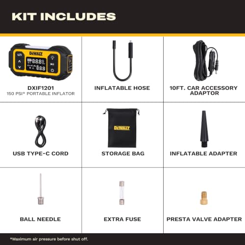 DEWALT 150 PSI Portable Tire Inflator