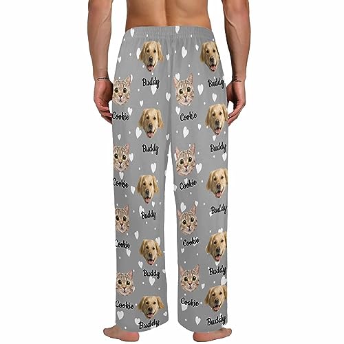YESCUSTOM Personalized Face Print Pajama Pants with Name Custom Pet Photo Pajama Bottoms for Women and Man3