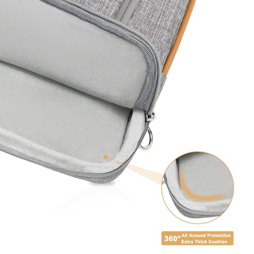 MOSISO 360 Protective Laptop Shoulder Bag, 15-15.6 inch Side Open Computer Bag Compatible with MacBook Pro 16 inch, HP, Dell, Lenovo, Asus Notebook with 2 Bevel Horizontal Pockets & Handle, Gray3