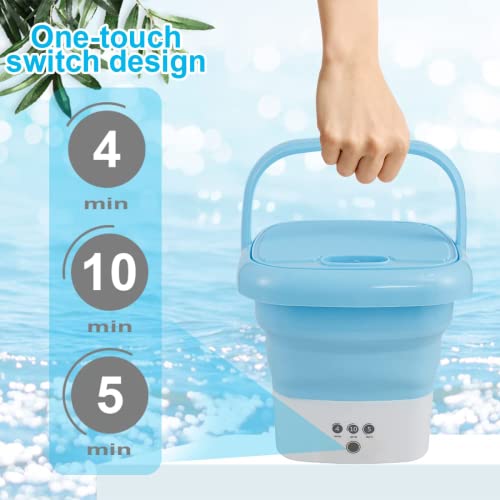 Portable Washing Machine, Mini Folding Washer And Dryer Combo,With Small Foldable Drain Basket For Underwear, Socks, Baby Clothes, Travel, Camping, Rv, Dorm, Apartment (Blue) #TOP2