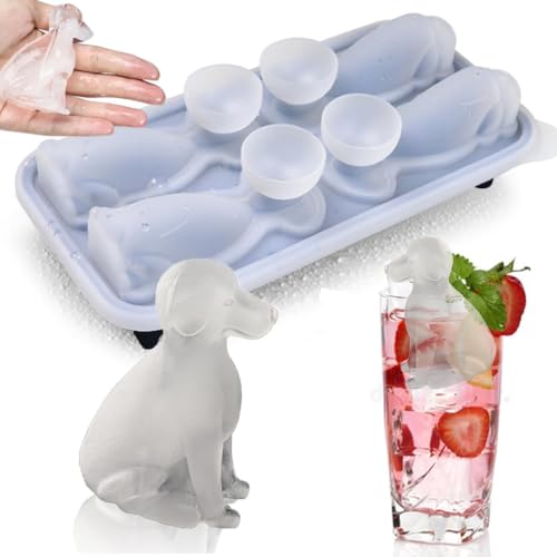Molde para cubos de hielo 3D Labrador de silicona miniatura 1