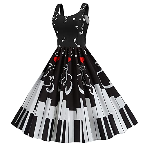 Image of Sister Amy Girl Printed Elastic Sleeveless Shaping Breathable Camisole Skater Dress