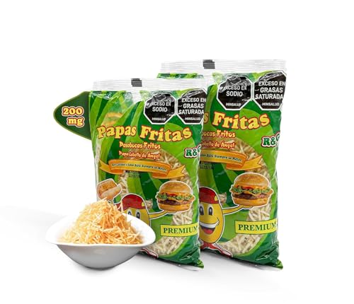 DECA EXPERTS - Shoestring Potato Sticks, Crispy, Crunchy snack Hotdog pack of 2 (7.63Oz - 200gr)- palitos de patatas – fosforito de papa – papa chongo- cabello de ángel - para hotdog