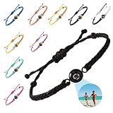 Custom Bracelets with Picture Inside, Personalized Photos Projection Bracelet for Men Women Couples