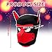 HBSFBH Hundemaske aus Leder, weiche Hundemaske mit Ohren, verstellbare Ch-ien-Maske aus Material, Halloween-Maske, Cosplay-Kapuzenmaske, für Urlaubsparty (Rot)