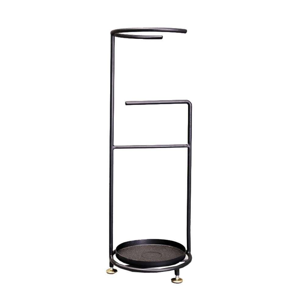 Porte-parapluie noir en fer forgé pour long et court parapluie, bac de couloir 50cm