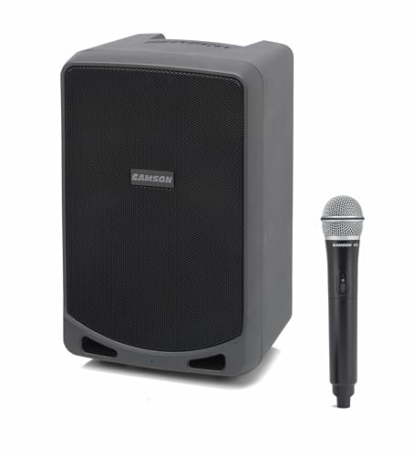 Image of Samson XP106W Rechargeable 100W Portable Pa with Bluetooth and Wireless Mic | 100W Class-D Pa, 6 Woofer and 1 Tweeter, Up to 20-Hr Rechargeable Battery, Includes XPD1 Wireless Handheld Mic