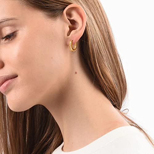 Kainier CZ Hoop Earrings with Cushion Cut Cubic Zirconia 14K White Gold Plated Ear Cuff Huggie Earrings Wonderful Gift Choice for Girls Women and Men…3