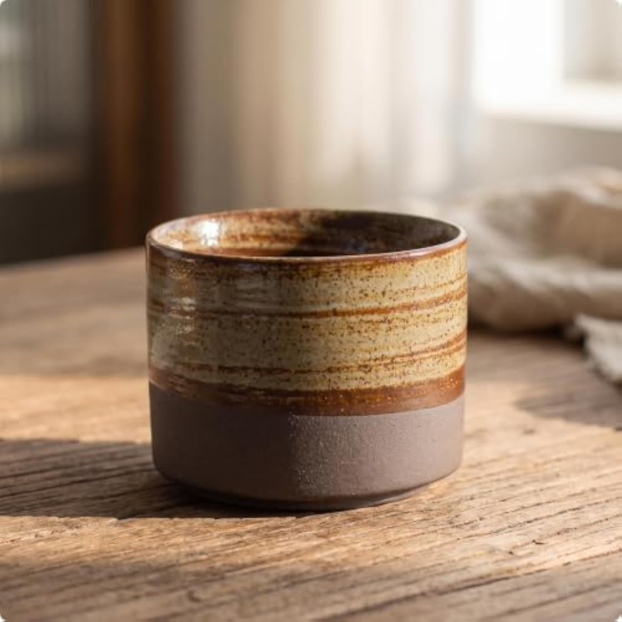 Low-Profile Ceramic Cup, Matte and Glossy Finish