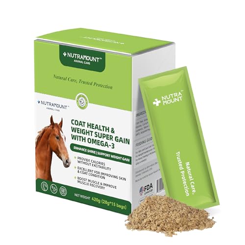 Nutramount Horse Weight Gain Supplement – Omega-3 Flaxseed Formula, Natural