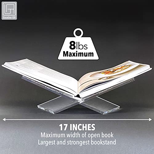 Acrylic Book Stand | Medium | Angled | Book Holder | Bible Stand | Cookbook Stand | Recipe Holder | Open Book Display Stand | Modern Clear Acrylic | For Reading & Displaying Your Favorite Book #TOP5