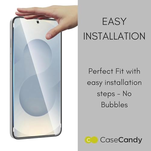 Image of Casecandy - [Pack of 2 Tempered Glass Screen Protector for Samsung Galaxy S25 / Samsung Galaxy S24 - Easy Application Kit /Bubble Free /HD /Fingerprint Working
