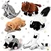 Jenaai 6 Pcs Safari Stuffed Animals Bulk 10 Inch Zoo Wild Plush Toys Set Armadillo Opossum Skunk Bison Lemur Stuffed Animals Valentines Day Gifts for School Classroom Students Prizes