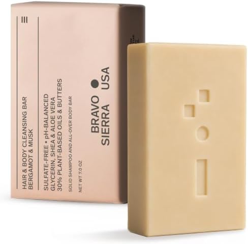 Bravo Sierra Hair & Body Solid Cleanser - All-In-One Mens Bar Soap