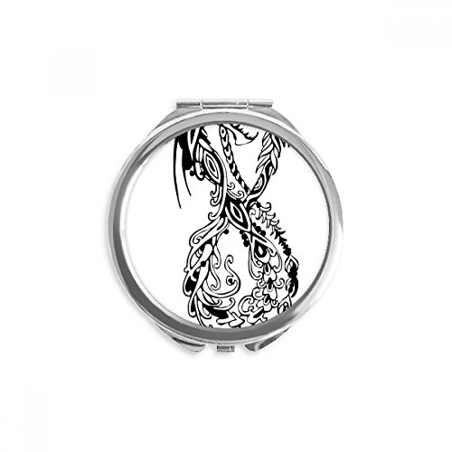 Miroir rond dragon chinois abstrait portrait artistique multicolore avec finition soignée