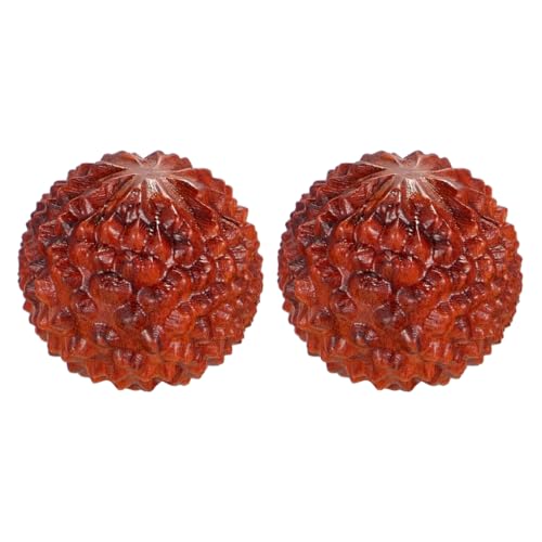 Healifty HandmassagebäLle Aus Holz 2Er-Set - NatüRliche Chinesische Wenwan-Handheld-Massagekugeln Zur Stresslinderung Und Akupressur FüR HäNde Und Finger