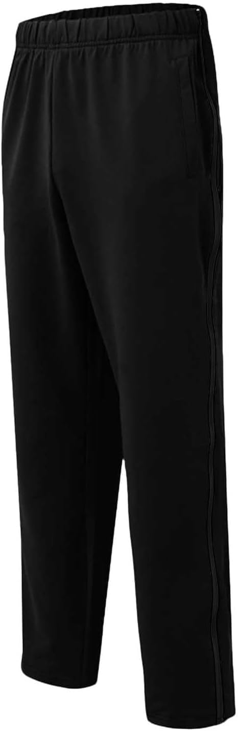 Rehabilitation Trousers for Men, Side Opening Jogging, Post-Operative with Buttons On The, Wide Leg Training, 90s Outfit, Open Jogger(Black,S)