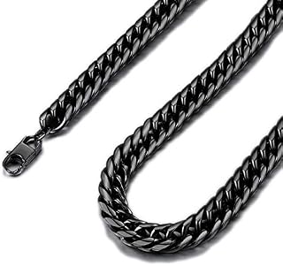 FindChic Mens Cuban Link Chain Stainless Steel Hip Hop Jewelry 3.5/5/6/9mm Width 18inch-36inch curb Cuban Necklace